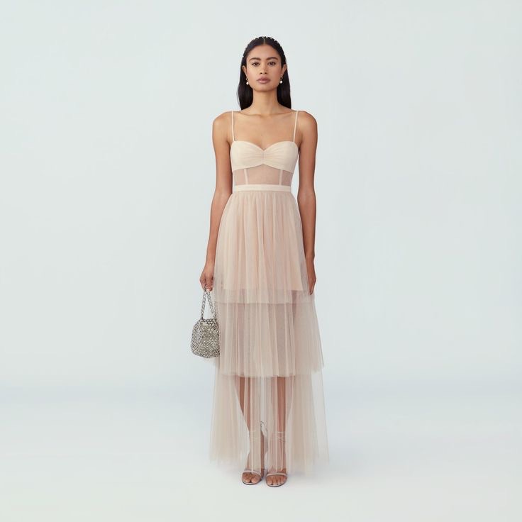 Nwt Fame And Partners Corset Tiered Gown